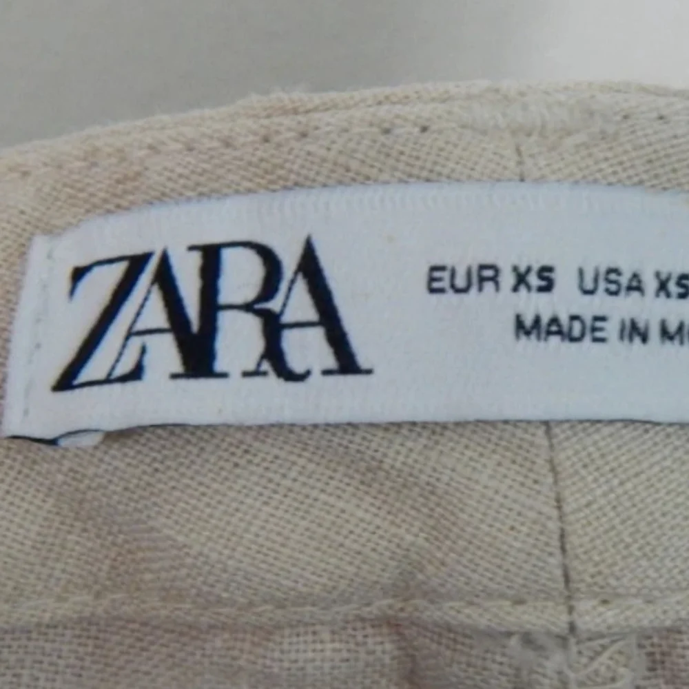 Zara High Rise Pleated Linen Pants